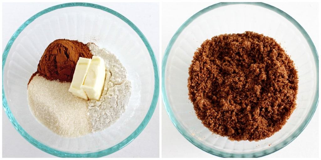 Sharlotka with Caramel and Cinnamon Crumb Topping