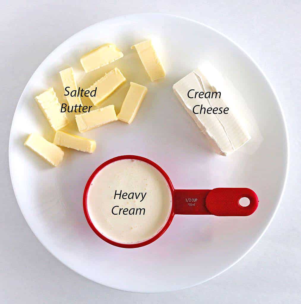 Cut the butter into small pieces and let it sit on the countertop along with the cream cheese.