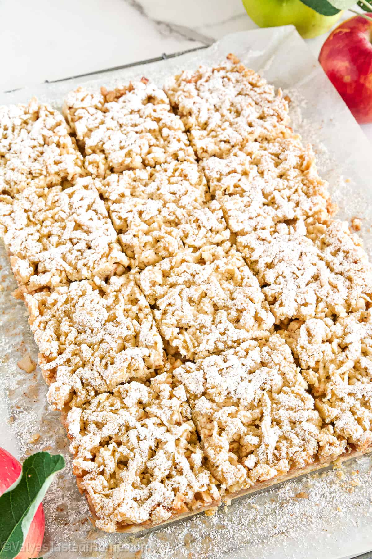 These bars are rich with flavors of cinnamon and apple and will make a beautiful dessert on your Thanksgiving table.