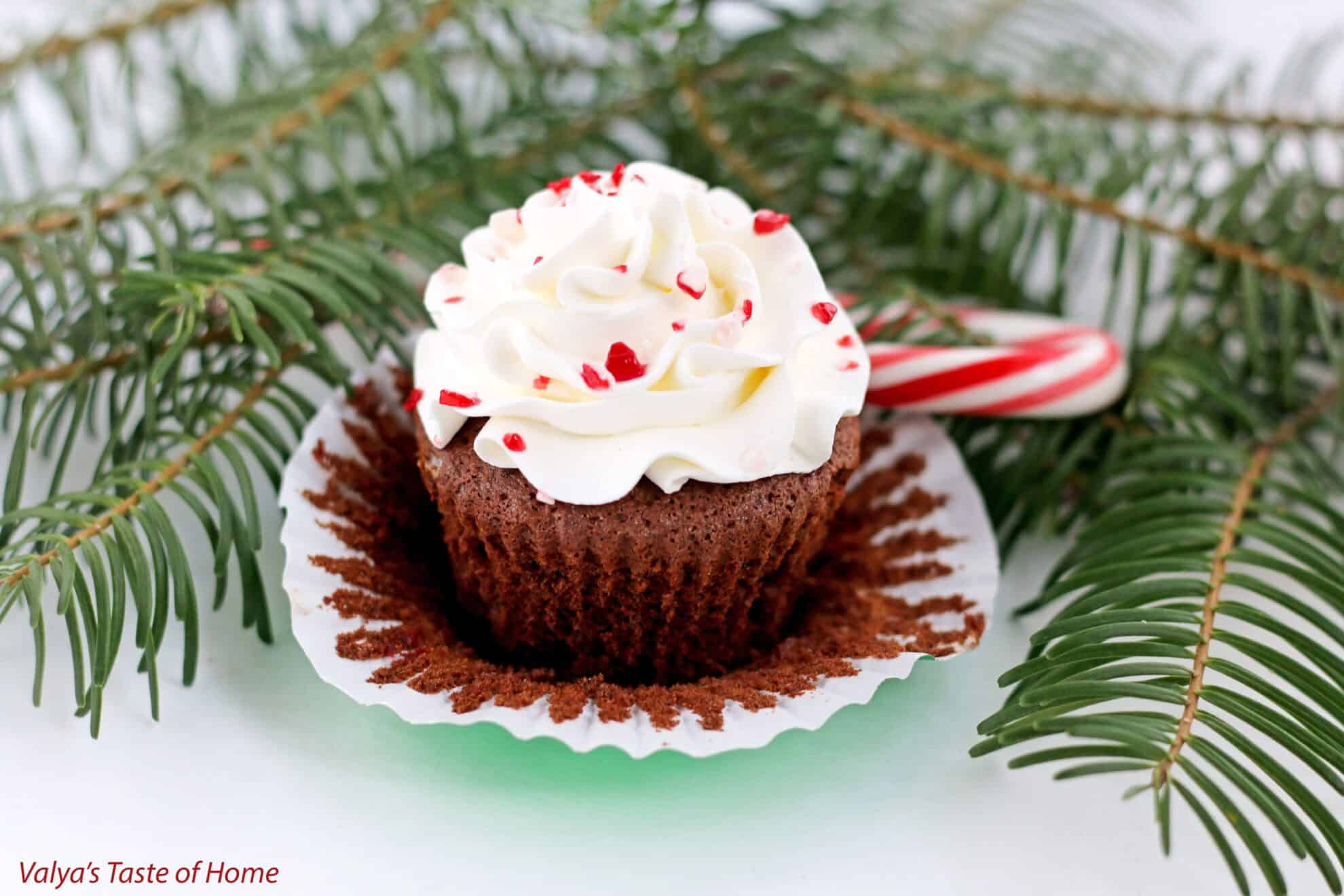 Candy Cane Honey Chocolate Cupcakes + Giveaway