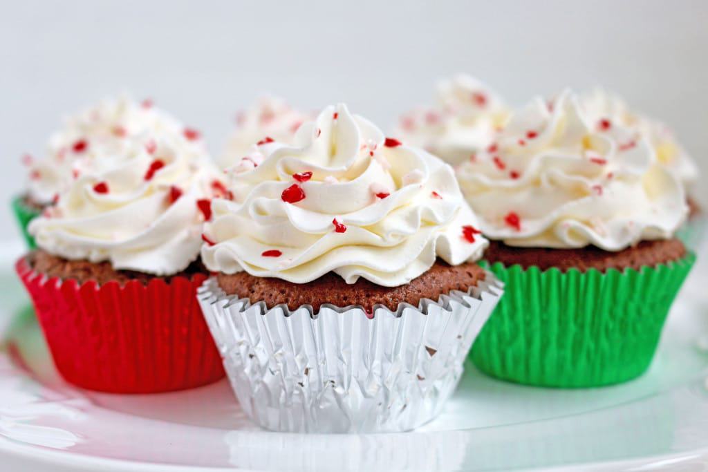 Candy Cane Honey Chocolate Cupcakes + Giveaway