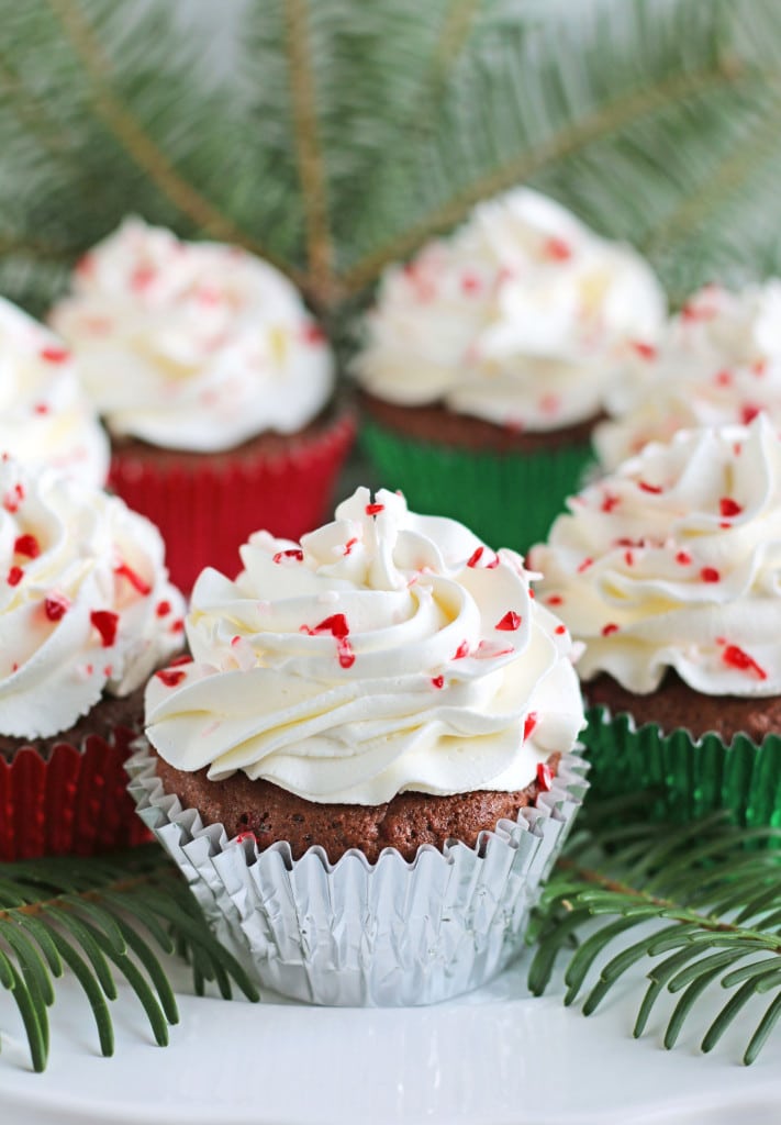 Candy Cane Honey Chocolate Cupcakes + Giveaway