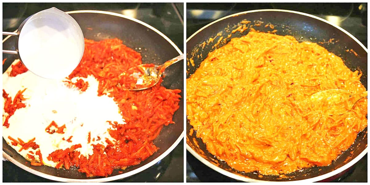 Sauté for 2 minutes and add heavy cream.