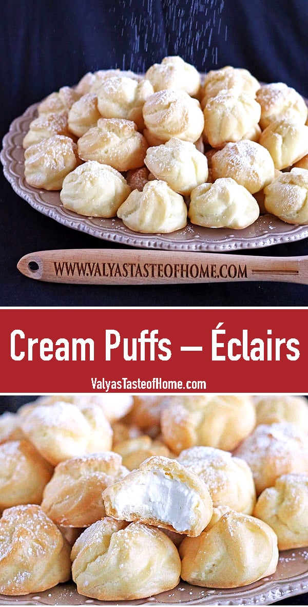 I absolutely love Cream Puffs – Éclairs. For several reasons. They are one of my favorite pastries to bake and assemble.