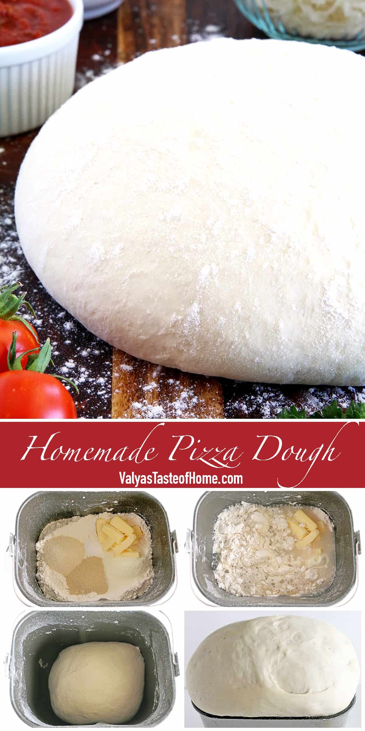 I've been making Homemade Pizza Dough for many years. I personally prefer homemade dough for homemade pizzas over restaurant bought. First, preparing it from scratch at home is the essence of the taste of home. Second, because I know that it has been prepared cleanly with the freshest ingredients for an unbeatable, delicious taste.