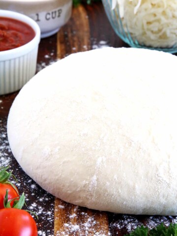 I've been making Homemade Pizza Dough for many years. I personally prefer homemade dough for homemade pizzas over restaurant bought. First, preparing it from scratch at home is the essence of the taste of home. Second, because I know that it has been prepared cleanly with the freshest ingredients for an unbeatable, delicious taste.
