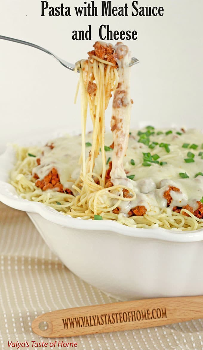 Pasta with Meat Sauce and  Cheese