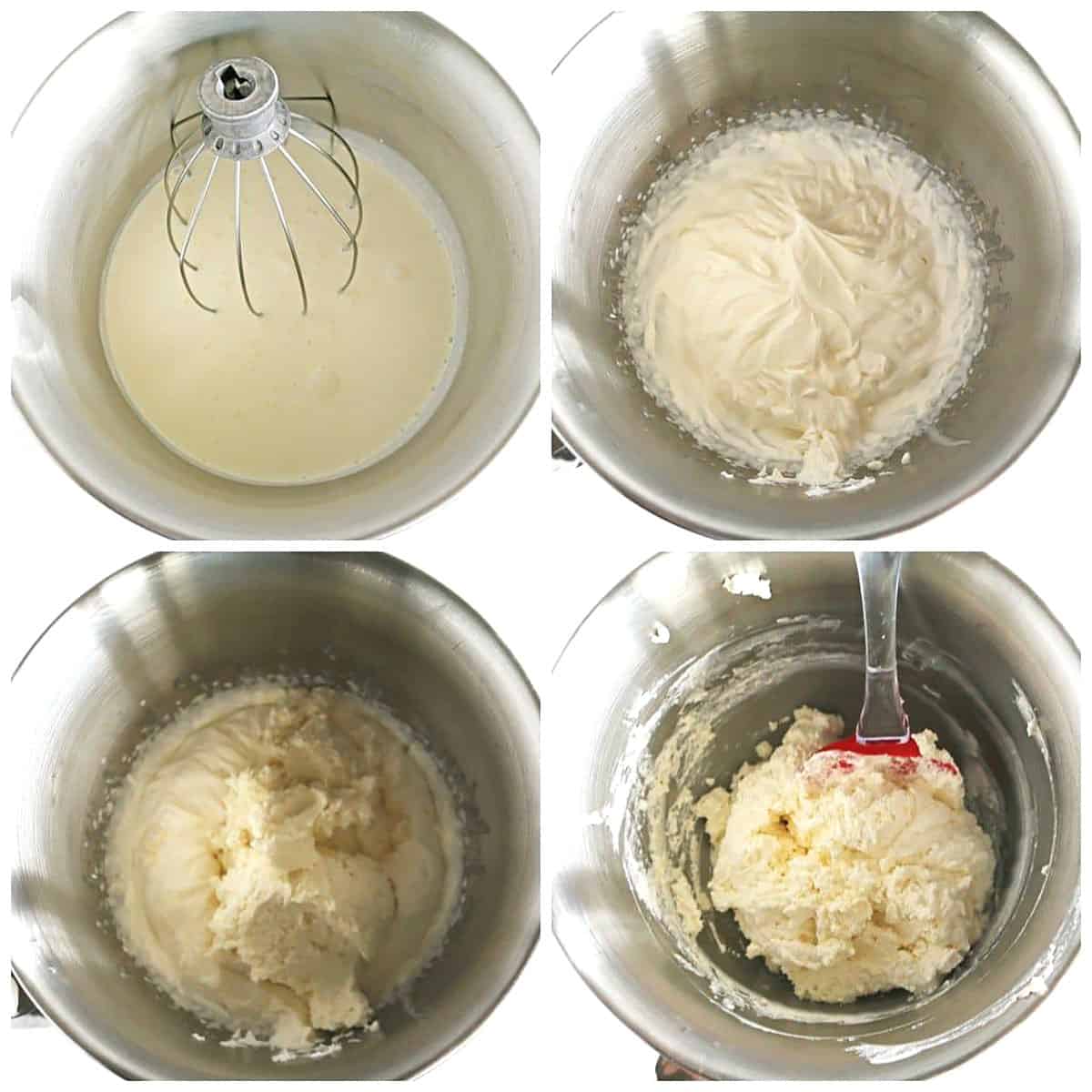 In a mixer bowl of a stand mixer, add heavy cream and beat on high for 2 minutes or until thick (do not overbeat).