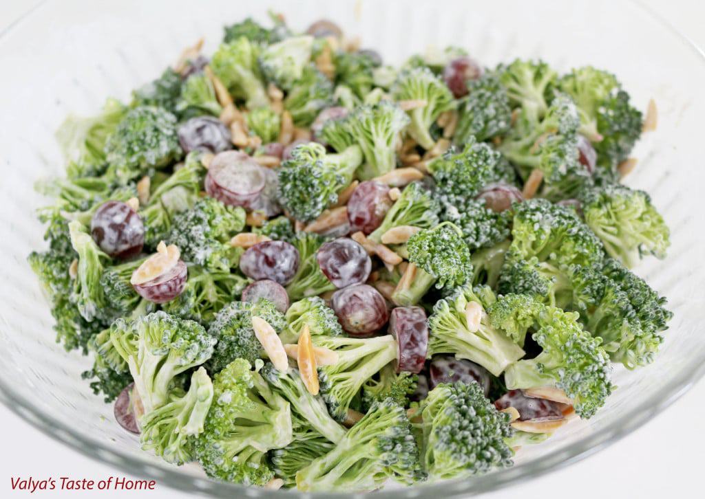 Broccoli Salad with Grapes and Almond Slivers Recipe