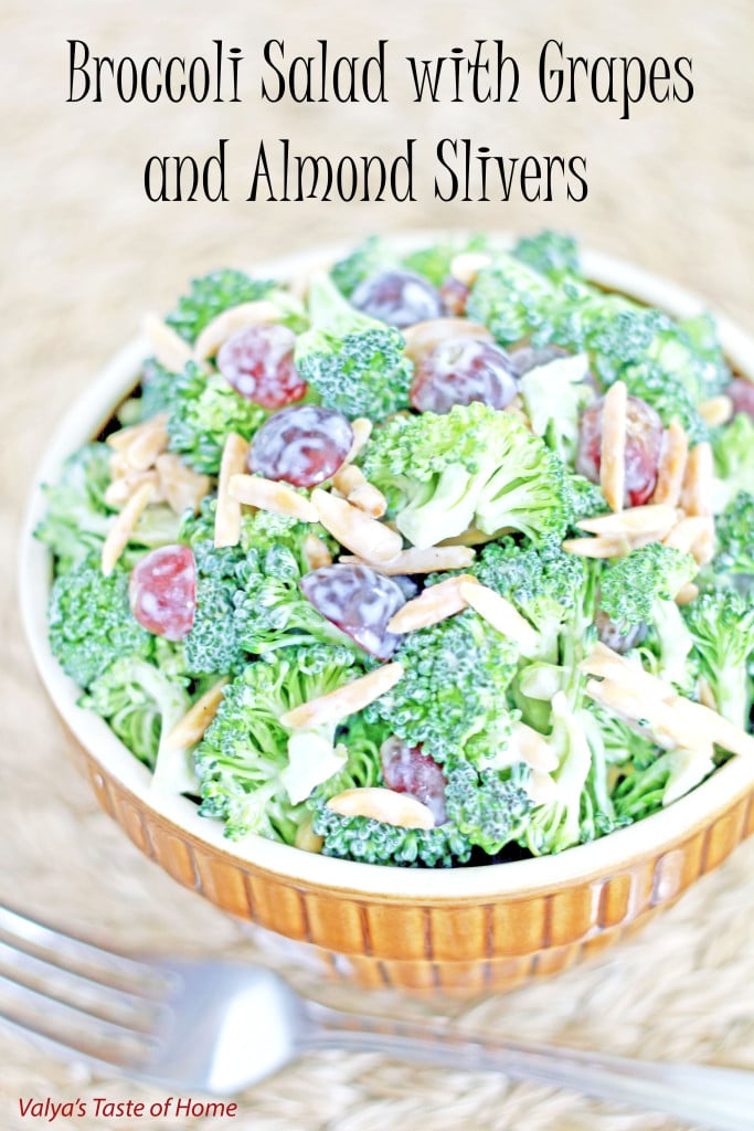 Broccoli Salad with Grapes and Almond Slivers Recipe