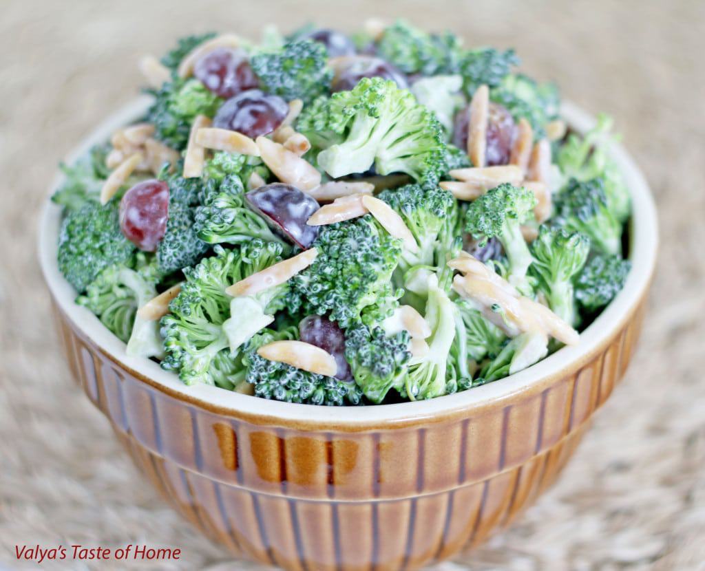 Broccoli Salad with Grapes and Almond Slivers Recipe