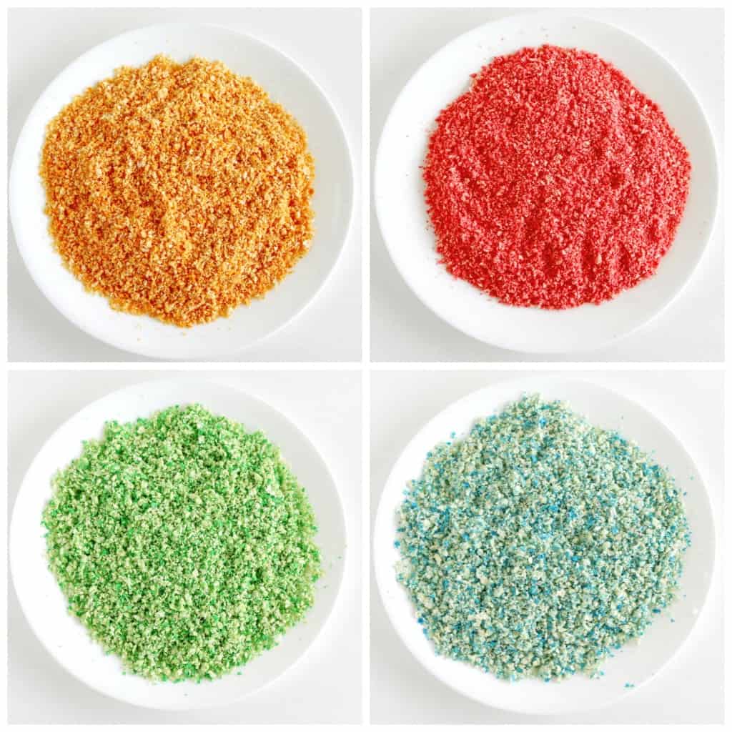 Repeat the same process with each plate of wafers, using a new Ziploc bag each time to avoid mixing colors. 