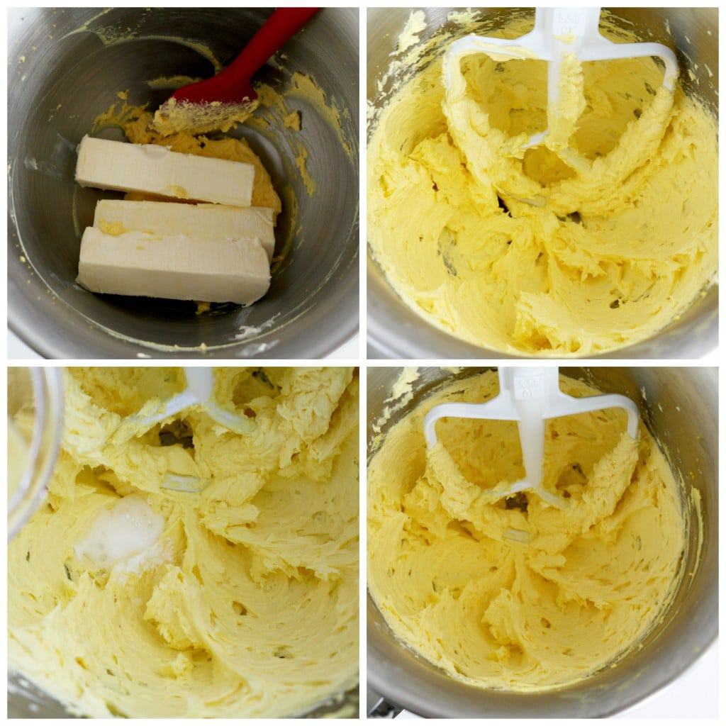 Mix the baking soda and vinegar in a separate bowl, then add the mixture to the butter. 