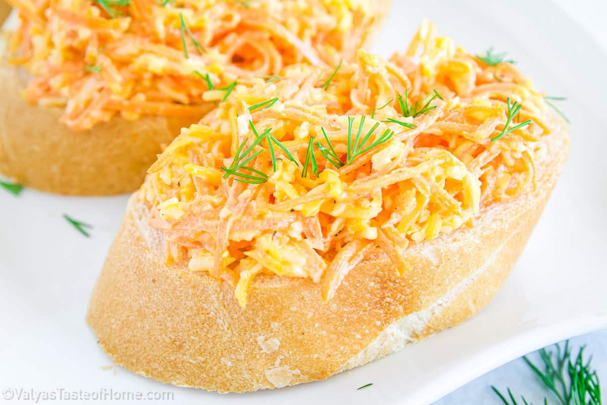 The mild flavors of this Carrot Appetizer Canapés make it a hit with both kids and adults.