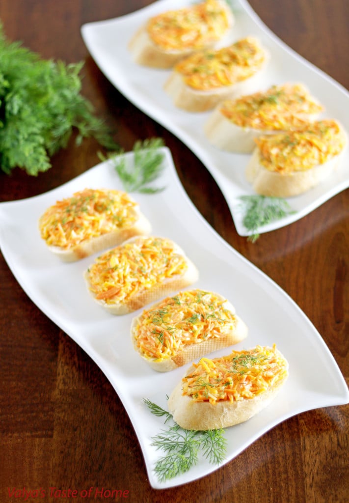 Carrot and Cheese Canapés Appetizers