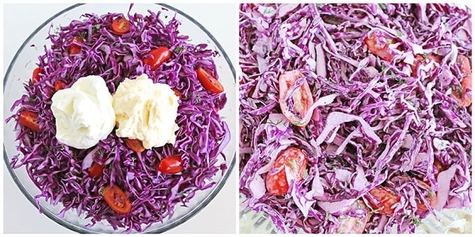 Purple Cabbage Tomato Salad
