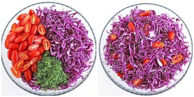 Purple Cabbage Tomato Salad