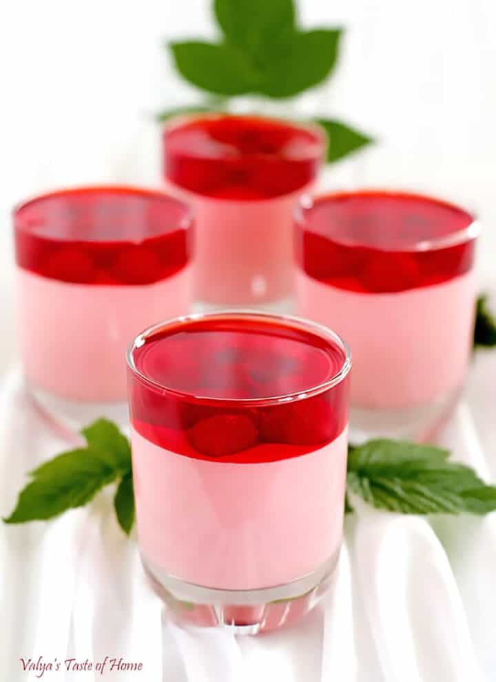 These delicious Greek Yogurt Raspberry Jell-O Mousse Dessert cups are very easy to put together but are a great mouth-pleaser. They can easily be made ahead of time and are very attractive on the dessert table.