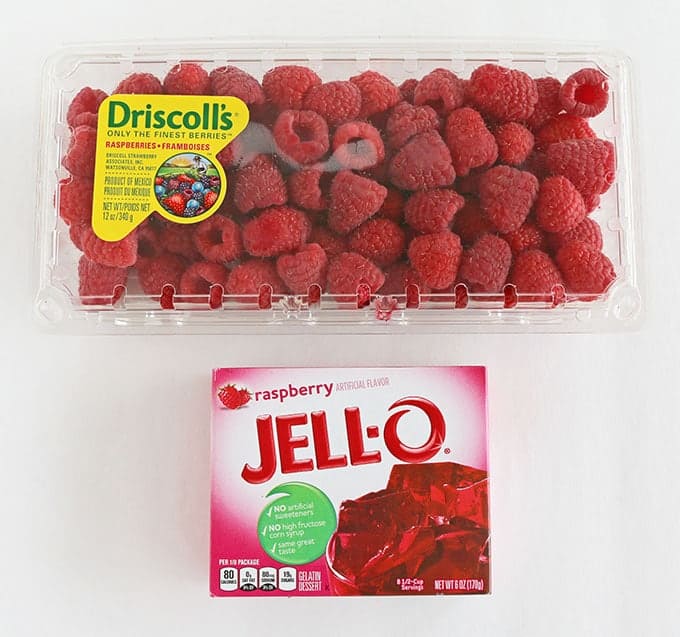 You will also need fresh raspberries and Jell-O.