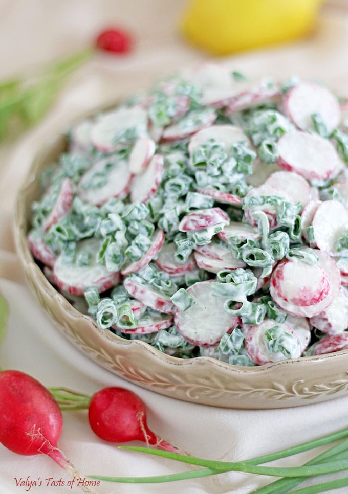 Radish and Chives Salad with Greek Yogurt Dressing