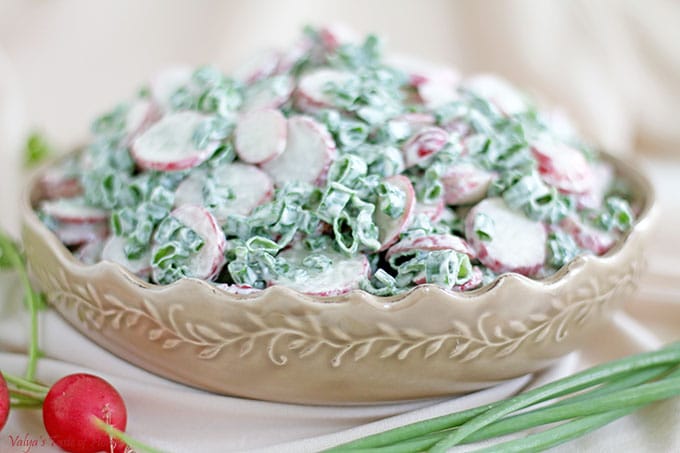 Radish and Chives Salad with Greek Yogurt Dressing