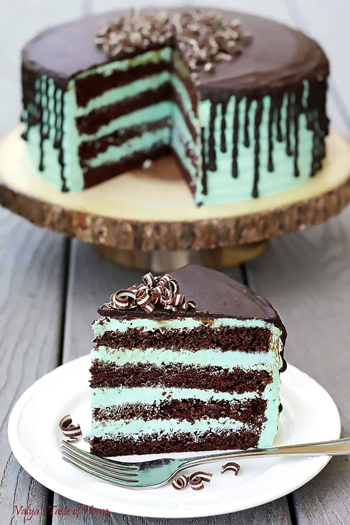 This Mint Chocolate Cake has the perfect balance of chocolate and mint for the most delicious and perfect cake you’ve ever had! It’s layered with the perfect chocolate sponge cake that’s filled with the mint frosting of your dreams!
