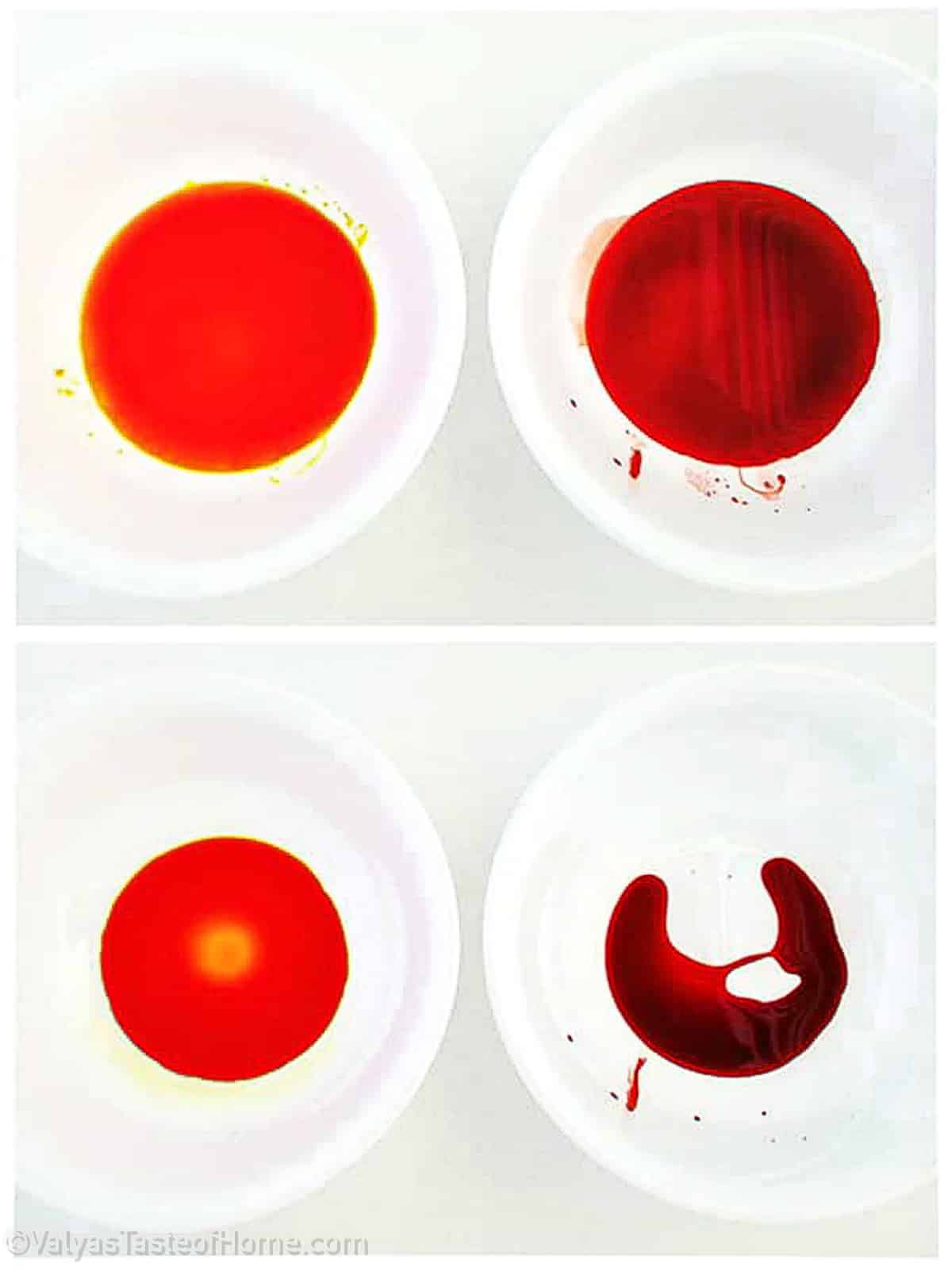 With the spoon in the red bowl, lift up the ball (do not roll it in the red color) to move it to the sugar coating plate.
