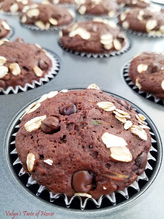 Honey Chocolate Zucchini Muffins 
