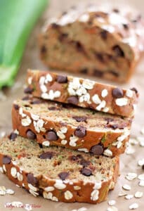 We are overloaded with carrots and zucchini in my garden this year. So, I thought I'd play with them and create some recipes. I literally tossed all ingredients together in just a few minutes is how this Greek Yogurt Carrot Zucchini Bread with Dark Chocolate Chip was created.