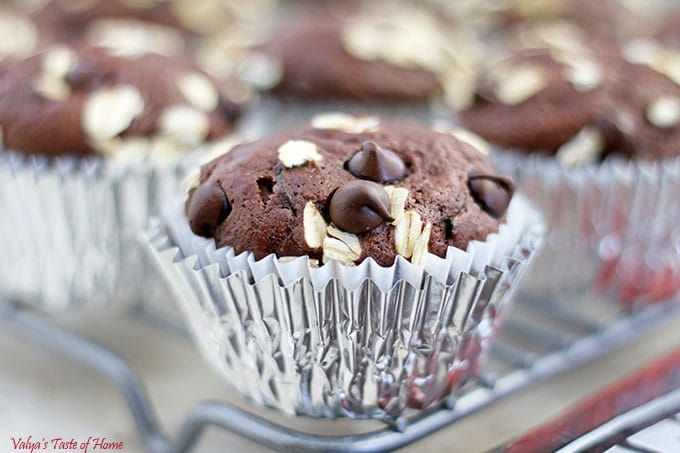 Honey Chocolate Zucchini Muffins 