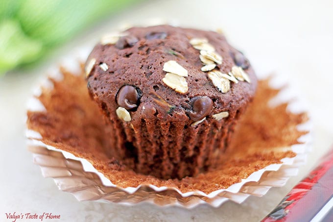 Honey Chocolate Zucchini Muffins 