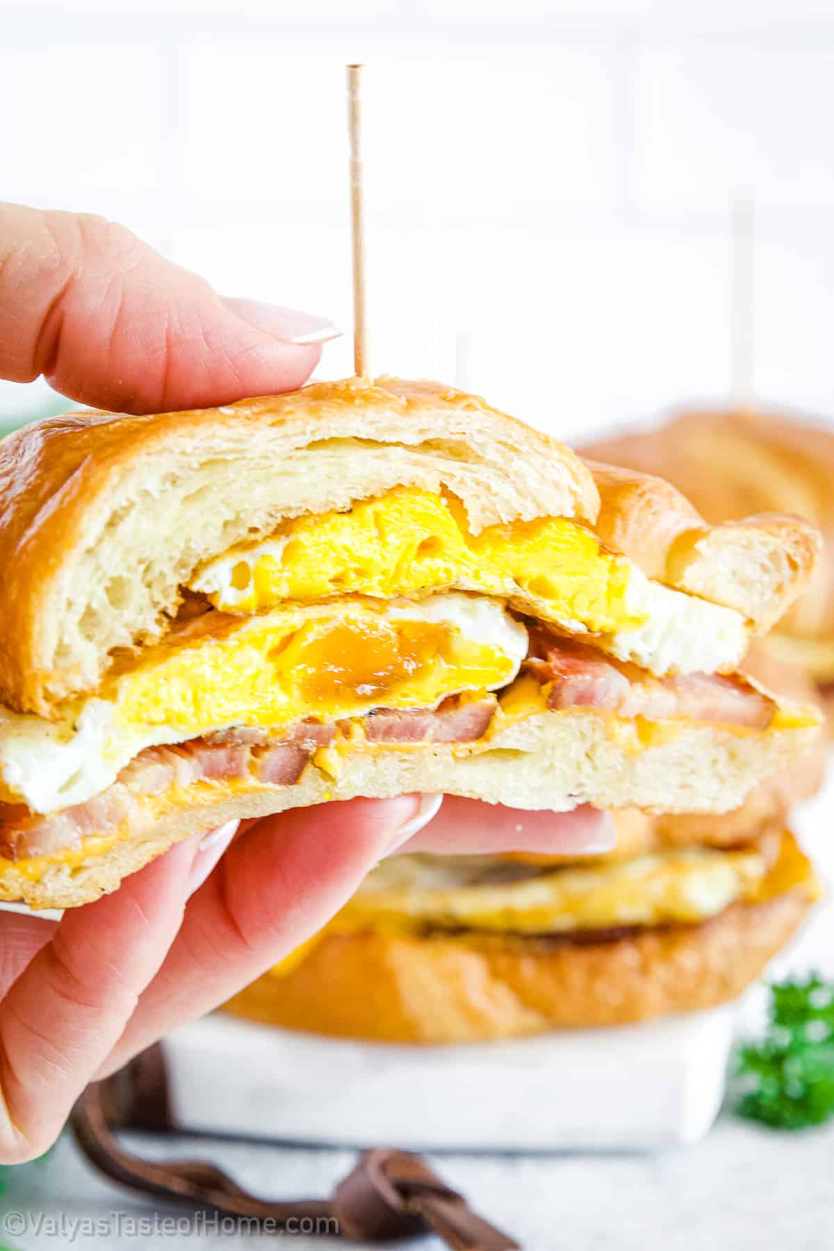 By layering crispy bacon, perfectly cooked eggs, and melted cheese on a warm croissant, you create a combination of flavors and textures that will have you coming back for more.