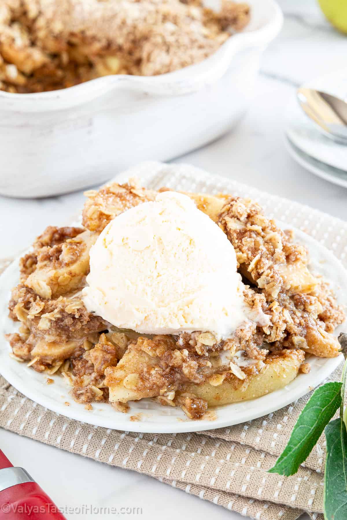 Have it with a scoop of vanilla ice cream or drizzle some caramel sauce on top for the most delicious apple dessert you've ever had.