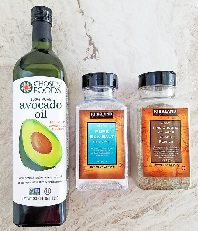 For our salad dressing, we’ll be using some avocado oil! You can also use sunflower oil, olive oil, or even vegetable oil