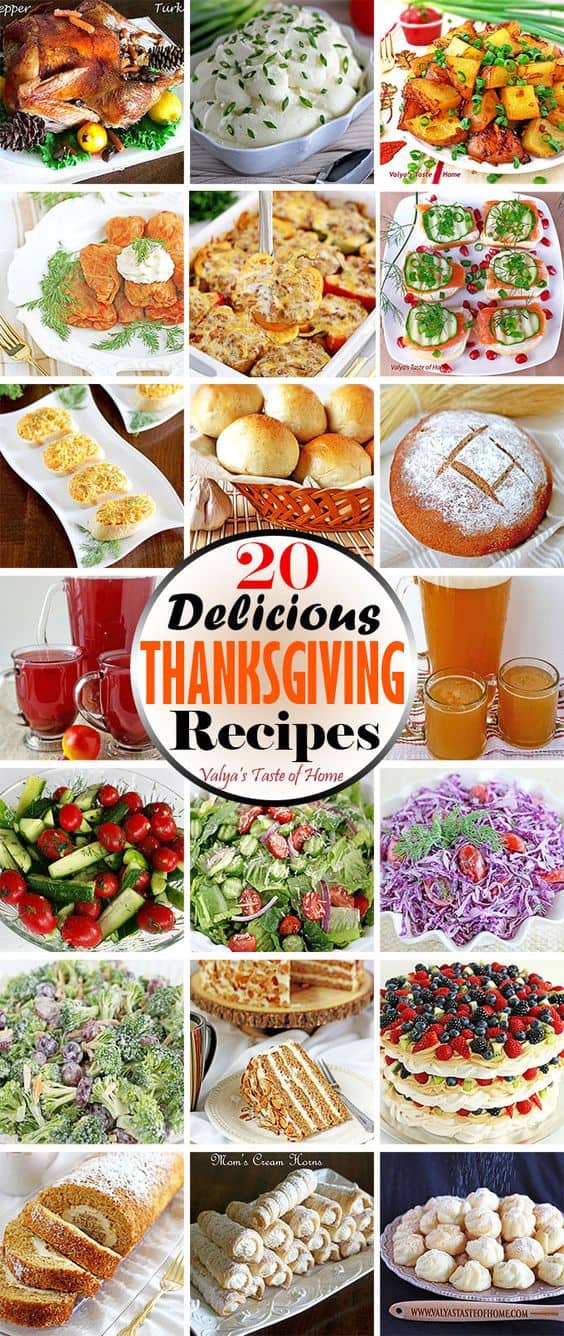 20 Delicious Thanksgiving Recipes. Find a variety of different recipes pieced together to help ease your Thanksgiving dinner prep anxiety. Most of the recipes on this list can be prepared ahead of time. It will be worth your time, I promise! So I hope these tips will help you enjoy cooking and baking with less hectic and stress as it can make or break your good times.