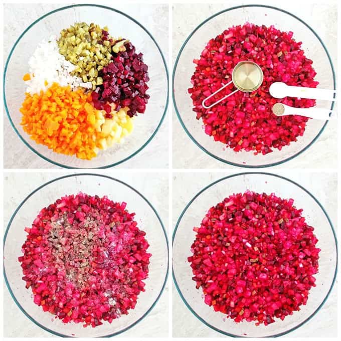 Vinaigrette Salad with Avocado Oil Dressing (Ukrainian Red Beet Salad)