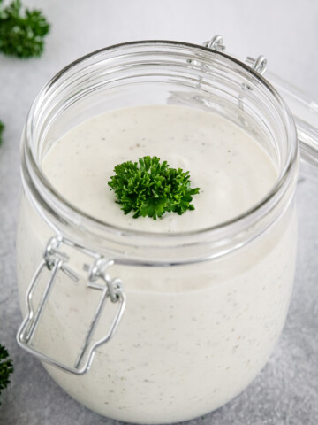 This Ranch Dressing Recipe will give you a delicious homemade salad dressing that's creamy, tangy, and tastes like the store-bought versions if not better!