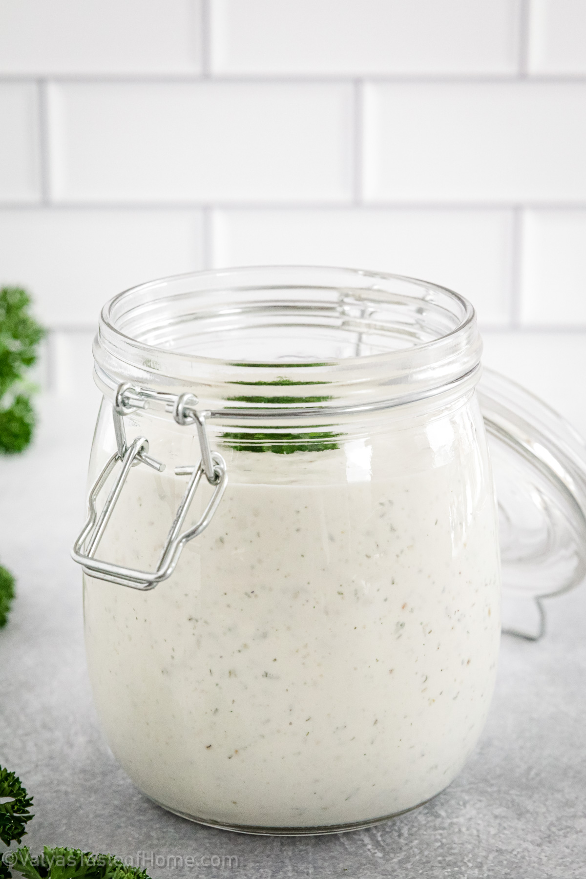 This Ranch Dressing Recipe will give you a delicious homemade salad dressing that's creamy, tangy, and has that classic ranch dressing flavor that you'll love!