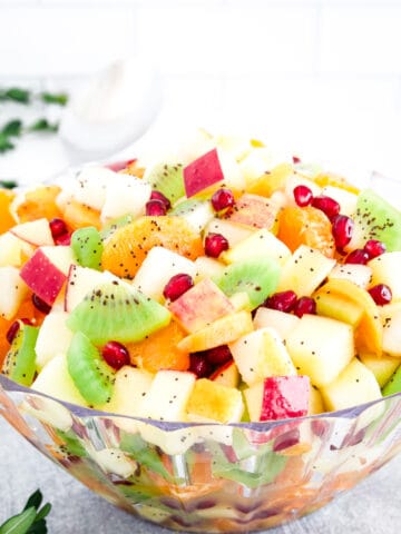 If you're a fruit lover, you're in for a treat with this winter fruit salad! It features a fantastic mix of fresh fruits, all dressed up in a tangy-sweet dressing made from orange, lemon, raw honey, and poppy seeds.