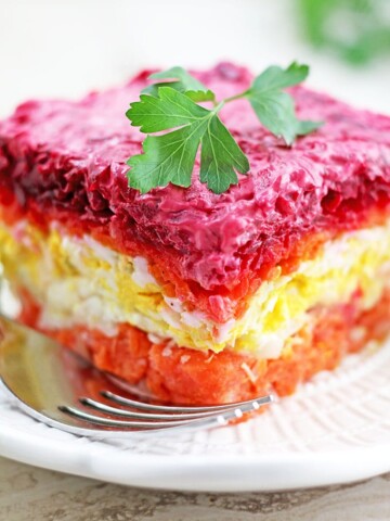 Salmon Shuba (Layered Vegetable and Fish Salad)