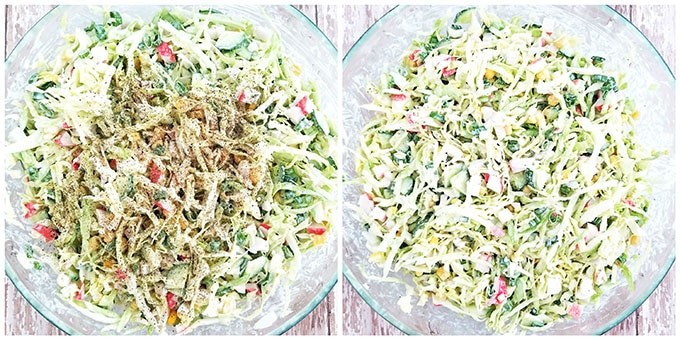 Add salt and pepper to taste and mix carefully once again.