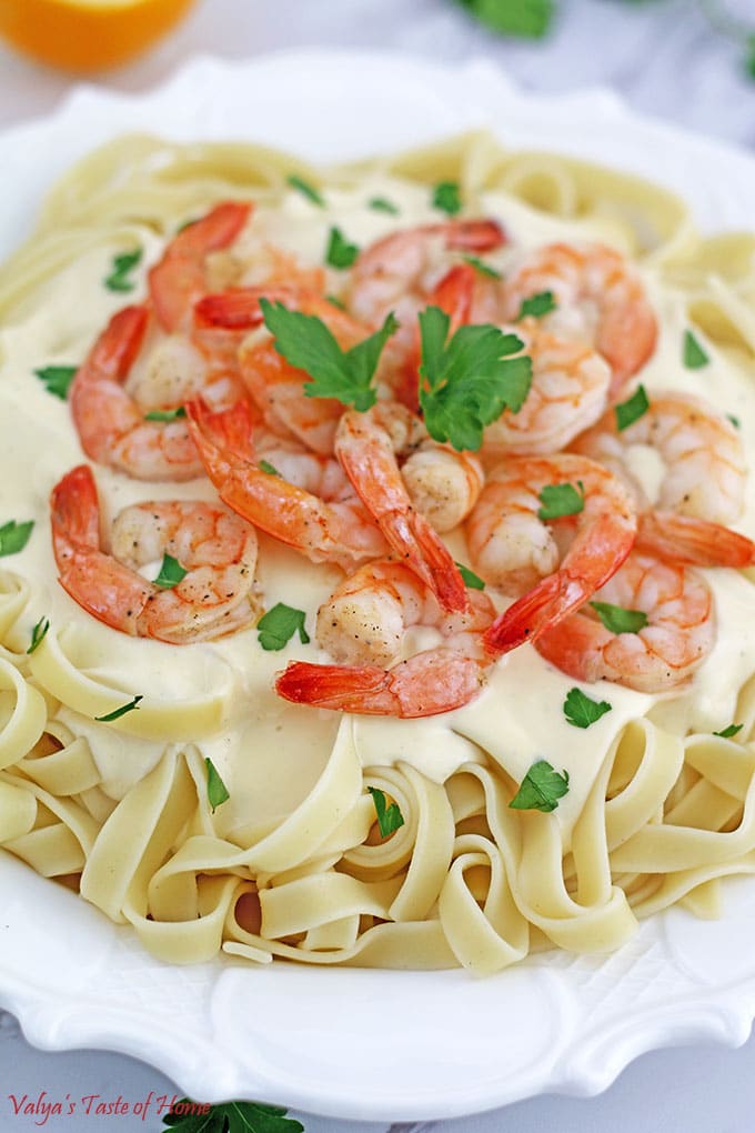 Shrimp Alfredo Fettuccine Pasta Recipe 