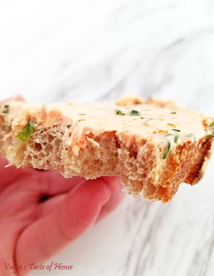 Carrot Cheese Spread with Smoked Salmon Appetizer