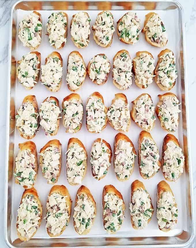 Chicken Bacon Alfredo Canapés Appetizers