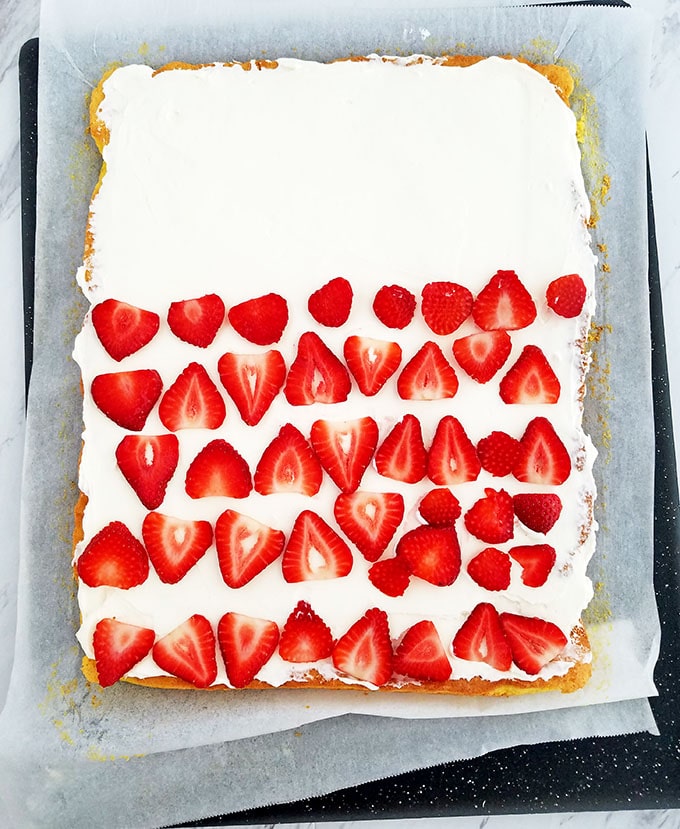 Vanilla Strawberry and Cream Cake Roll + Mother's Day Giveaway!