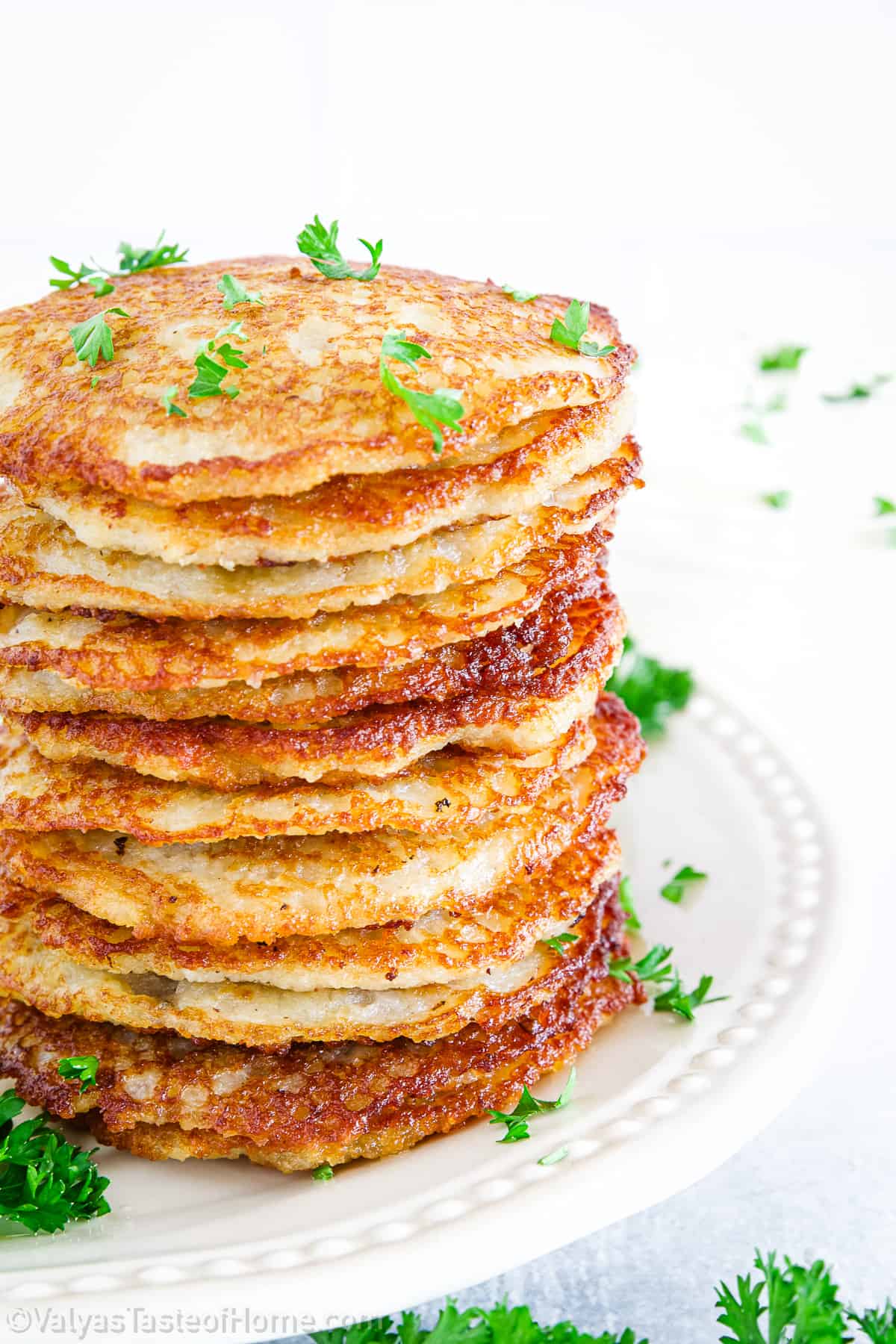 Potato pancakes, also known as draniki, are a traditional Slavic dish made from grated potatoes that are mixed with flour and seasonings, and then fried until crispy.