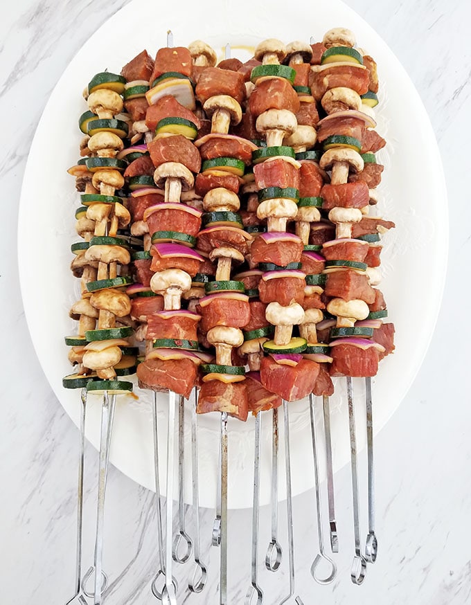 Grilled Vegetables and Steak Kabobs Recipe