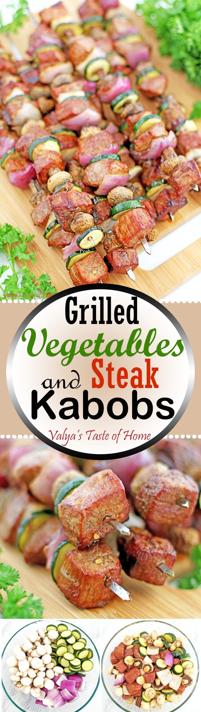 This Grilled Vegetables and Steak Kabobs Recipe is a fun and fancy way of changing it up for dinner and eating more vegetables. When grilled on sticks with meat, vegetables take on a new appeal and eaten more readily by kids. And of course, adults just can’t get enough of it. Grilled veggies bursting with flavor and still has a slight crunch of freshness are some of the best things about summer.