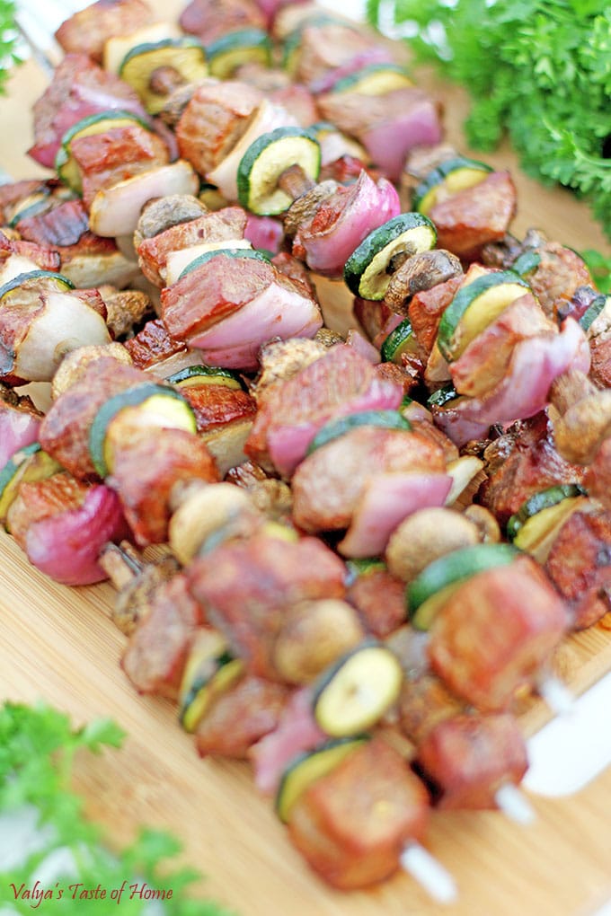 This Grilled Vegetables and Steak Kabobs Recipe is a fun and fancy way of changing it up for dinner and eating more vegetables. When grilled on sticks with meat, vegetables take on a new appeal and eaten more readily by kids. And of course, adults just can’t get enough of it. Grilled veggies bursting with flavor and still has a slight crunch of freshness are some of the best things about summer.