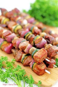 Grilled Vegetables and Steak Kabobs Recipe